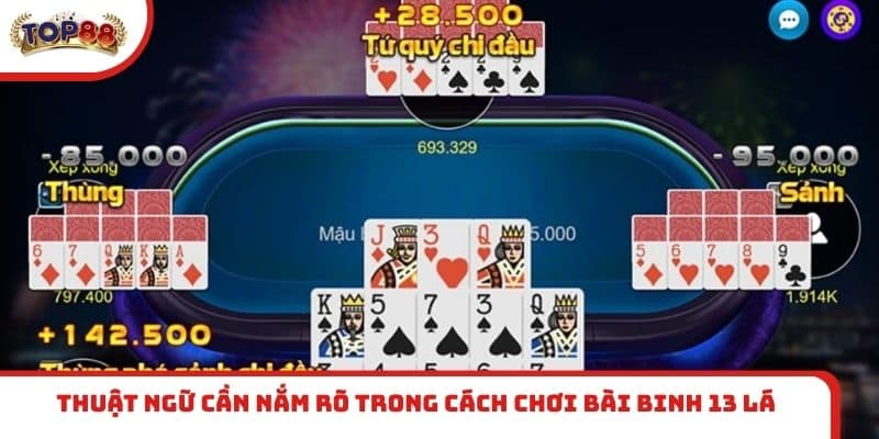 Thuật ngữ cần nắm rõ trong cách chơi bài Binh 13 lá